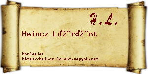 Heincz Lóránt névjegykártya