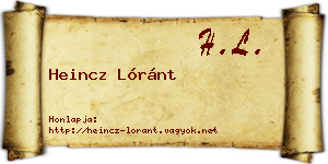 Heincz Lóránt névjegykártya