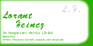 lorant heincz business card